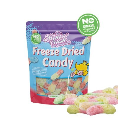 Külmutage kuivatatud krõmpsuvad ussid (looduslik värv)